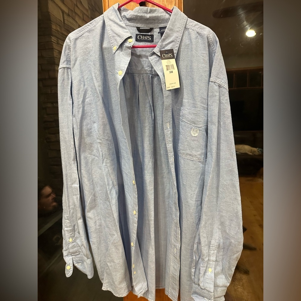 🚨NWT!! 🚨Chaps Sky Blue Casual Button Down Shirt